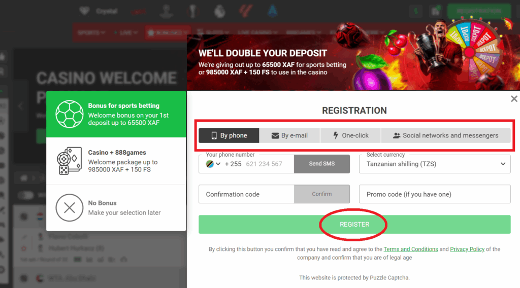 Performing 888Starz registration